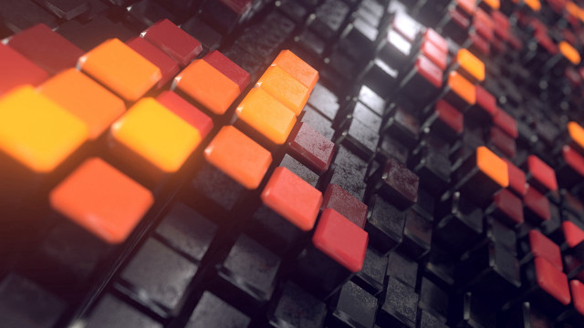 Keyboard colored squares black background free wallpaper - medium preview image