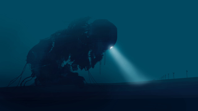 Elephant field light shining person free wallpaper - medium preview image