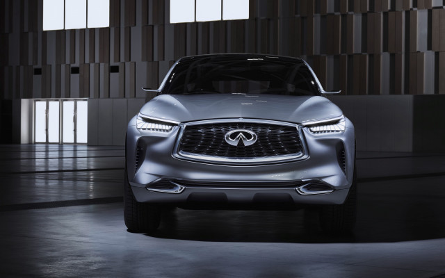 Silver infiniti concept car building free wallpaper - medium preview image