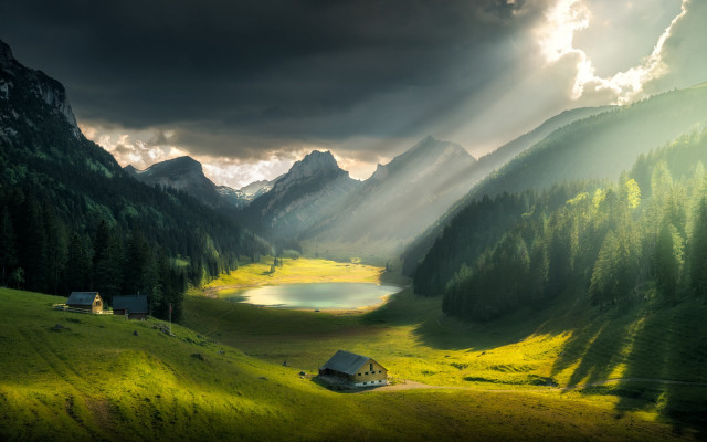 Green valley lake house mountains #3 free wallpaper - medium preview image
