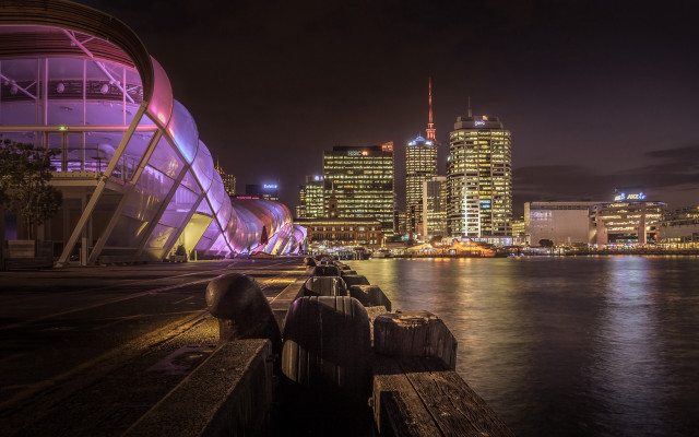 City skyline night river bridge #2 free wallpaper - medium preview image