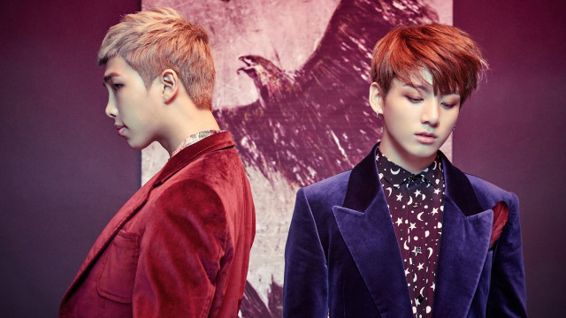 Asian men red purple outfits free wallpaper - medium preview image