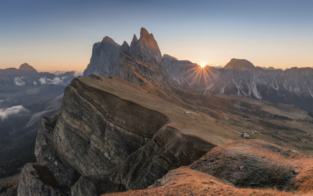 Mountain range sunset clouds animals free wallpaper - medium preview image