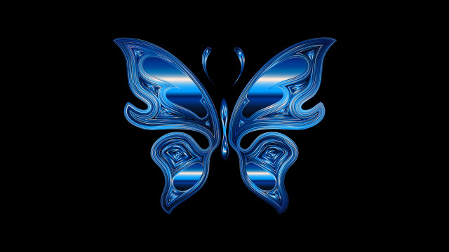 Blue butterfly black background anne free wallpaper - medium preview image