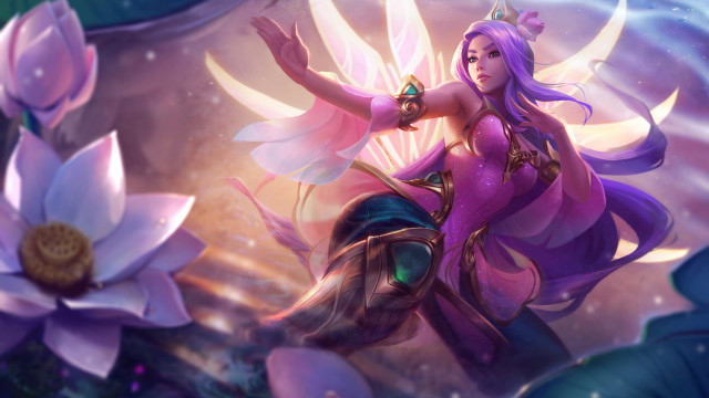Purple woman flower wings dress free wallpaper - medium preview image