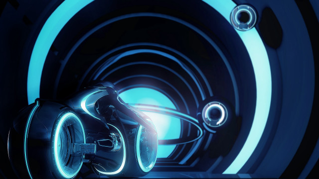 Futuristic tunnel light circular object free wallpaper - medium preview image