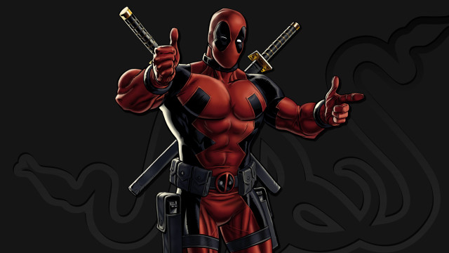 Deadpool swords black background comic free wallpaper - medium preview image