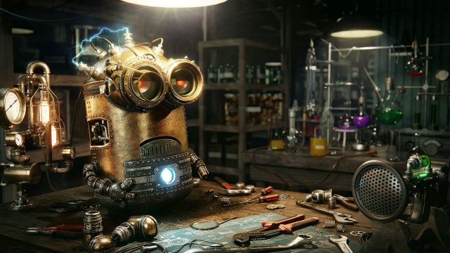 Robot tools table shockart ue5 free wallpaper - medium preview image