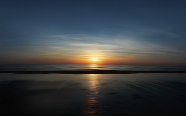 Sunset ocean beach reflection cloud free wallpaper - medium preview image