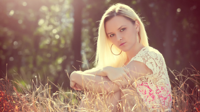Woman field blonde fireworks christmas free wallpaper - medium preview image