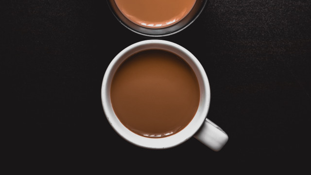 Coffee cups minimalist black surface free wallpaper - medium preview image