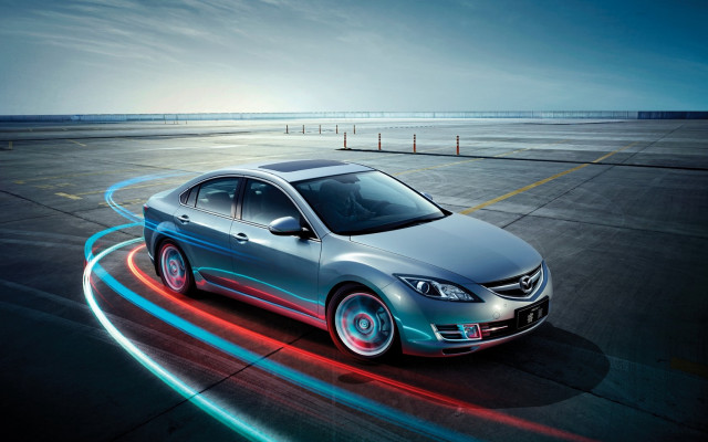 Car ocean road brightlight blue free wallpaper - medium preview image