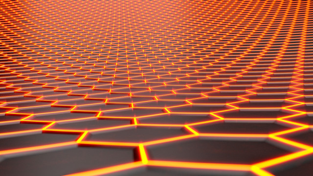 Hexagonal pattern red light black free wallpaper - medium preview image