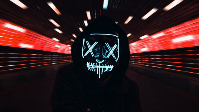 Man mask dark tunnel red free wallpaper - medium preview image