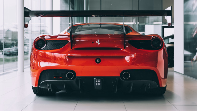 Red sports car glass wall #2 free wallpaper for desktop - medium preview image