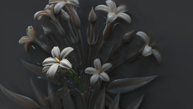 Water flowers drops center generative free wallpaper - medium preview image