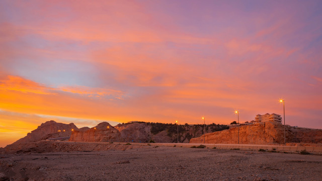 Sunset rocky mountain lighthouse red free wallpaper - medium preview image
