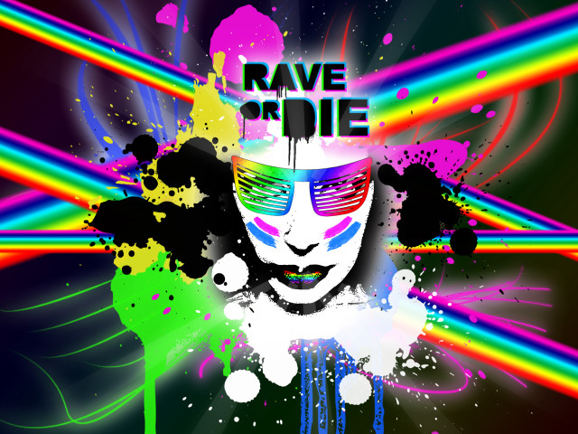 Rainbow colored face glasses rave free wallpaper - medium preview image