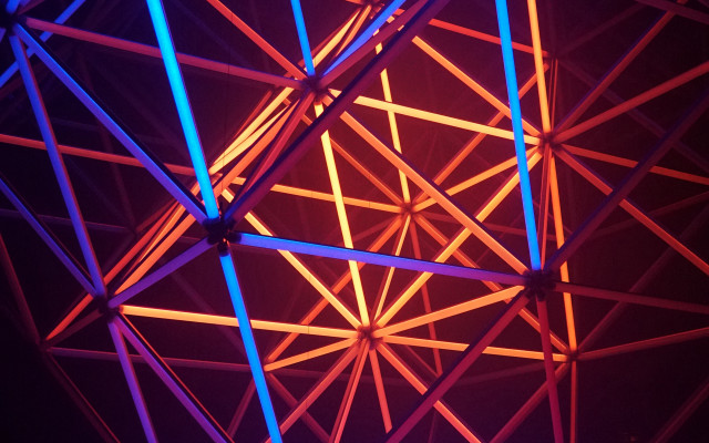 Geometric abstract sculpture red blue free wallpaper - medium preview image