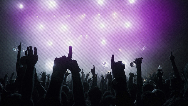 Concert crowd hands up bright free wallpaper - medium preview image