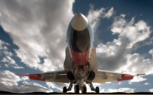 Jet plane clouds red tail free wallpaper - medium preview image