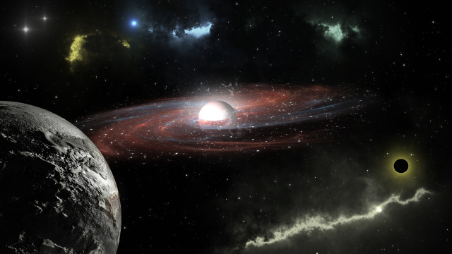 Black hole space aurora astronaut free wallpaper - medium preview image