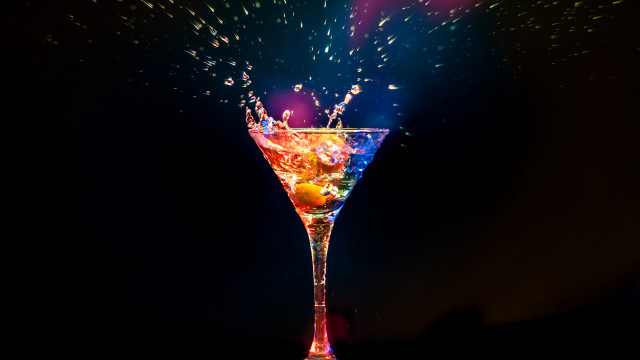 Colorful drink splash neon night free wallpaper - medium preview image