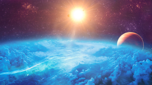 Earth sky stars moon aurora free wallpaper - medium preview image
