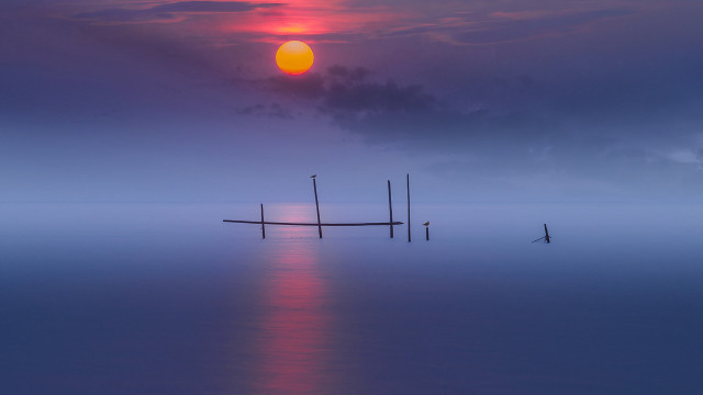 Boat water sunset cloudy sky #4 free wallpaper - medium preview image