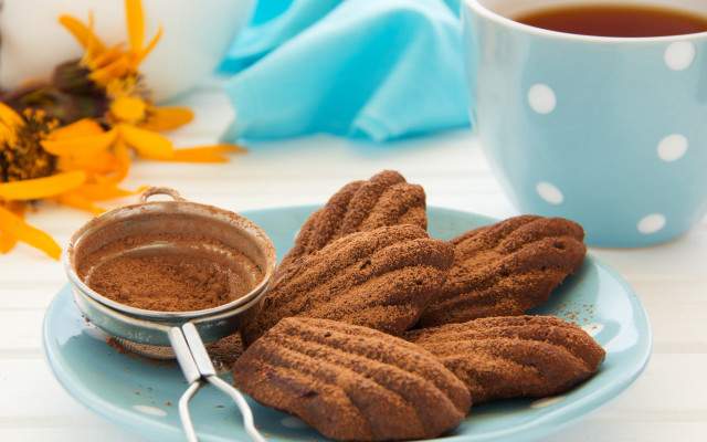 Cookies tea flowers napkin food free wallpaper - medium preview image