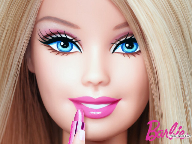 Barbie pink lip blonde hair free wallpaper - medium preview image