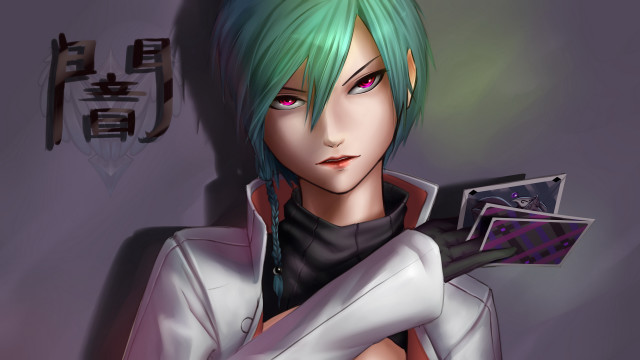 Eizan kikukawa green hair camera free wallpaper - medium preview image