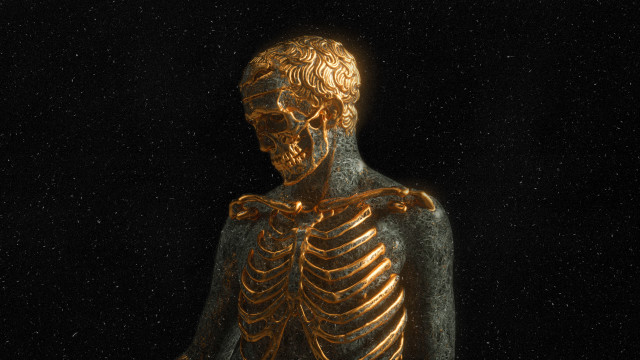 Gold skeleton dark background neoism free wallpaper - medium preview image