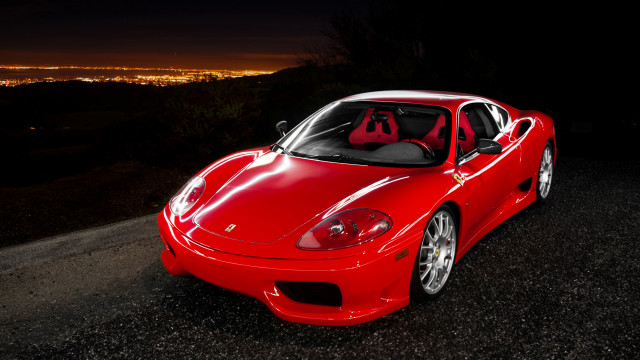Red sports car night city #10 free wallpaper - medium preview image