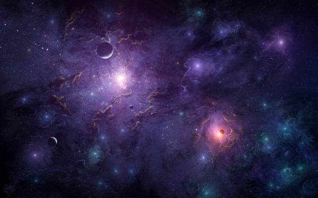 Space stars planets red light free wallpaper - medium preview image