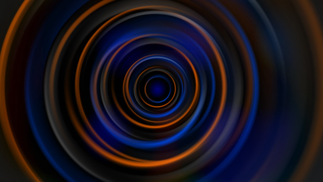 Blue orange circular abstract raytraced free wallpaper - medium preview image