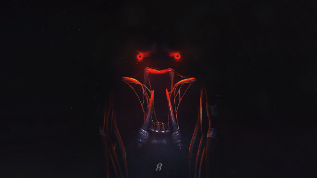 Glowing animal face cyberpunk night free wallpaper - medium preview image