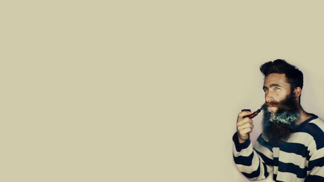 Bearded man brushing teeth striped free wallpaper - medium preview image