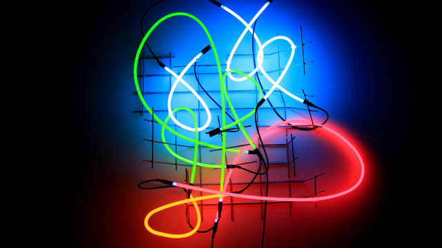 Neon sign abstract sculpture sunset free wallpaper - medium preview image