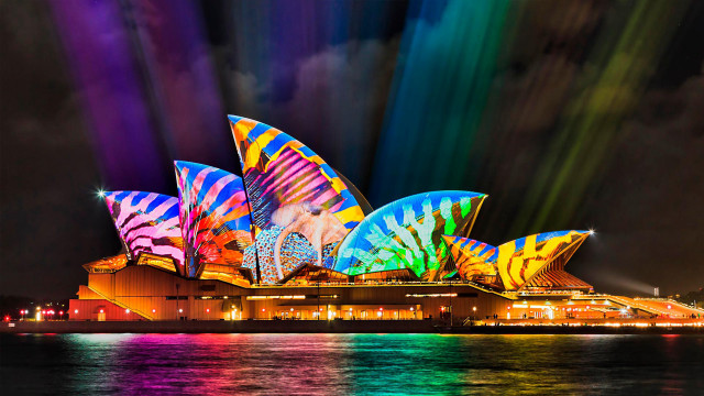 Opera rainbow holography boat pointillism free wallpaper - medium preview image