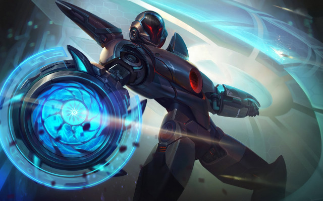 Futuristic character blue orb glowing free wallpaper - medium preview image