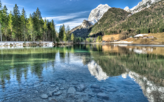 Mountain lake forest sky clouds #4 free wallpaper - medium preview image