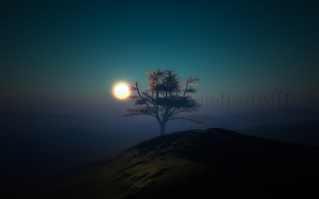 Lone tree hill night moon free wallpaper - medium preview image