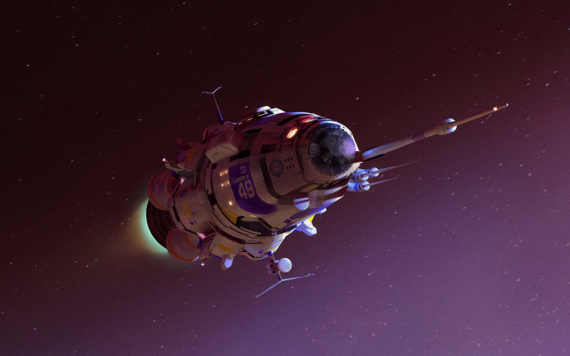 Space station bright lights aurora free wallpaper - medium preview image