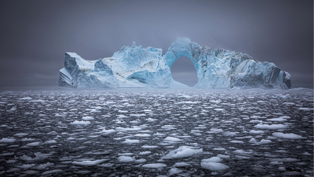Iceberg ocean dark sky ice free wallpaper - medium preview image