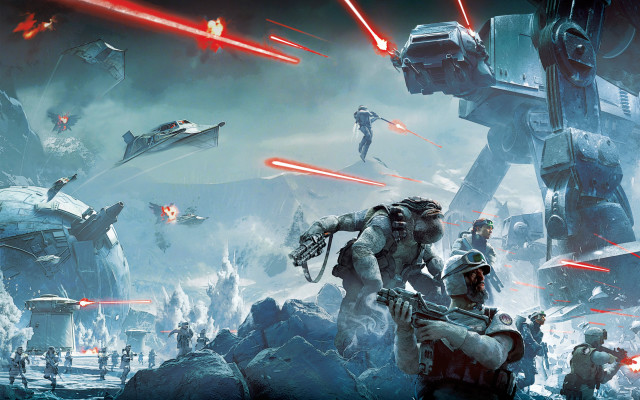 Sci fi battle scene lights free wallpaper - medium preview image