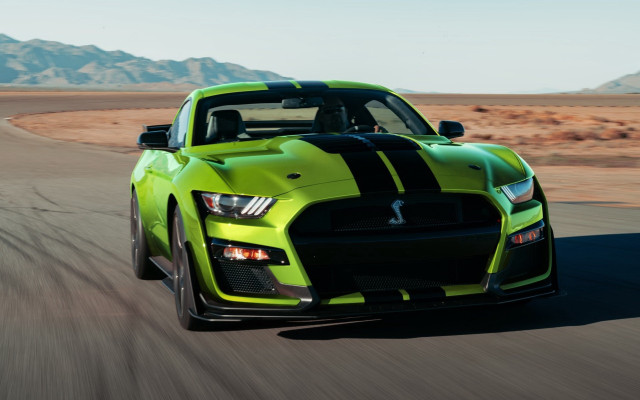 Green mustang desert mountains blue free wallpaper - medium preview image