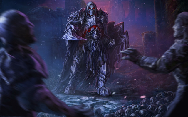 Man demon forest skulls fantasy free wallpaper - medium preview image