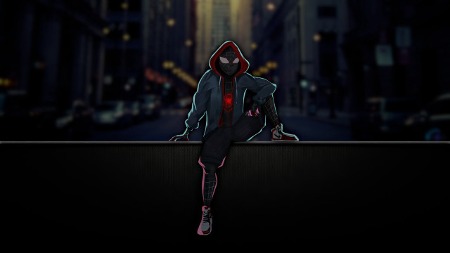 City suit hoodie red light free wallpaper - medium preview image