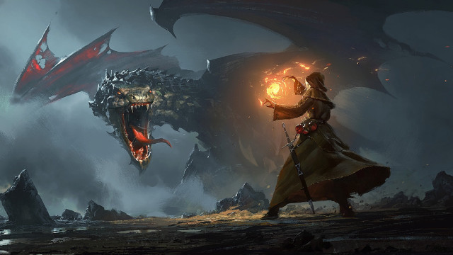 Glowing ball dragon demon fantasy free wallpaper - medium preview image